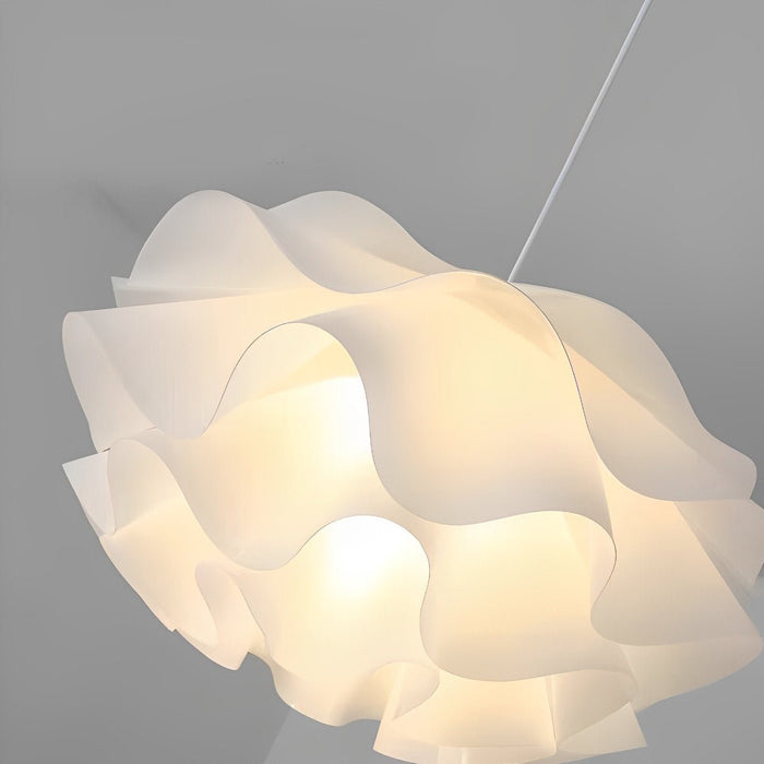 Flower-Shaped LED Pendant Light - Modern White Petal Ceiling Fixture for Kitchen Island / Dining Room