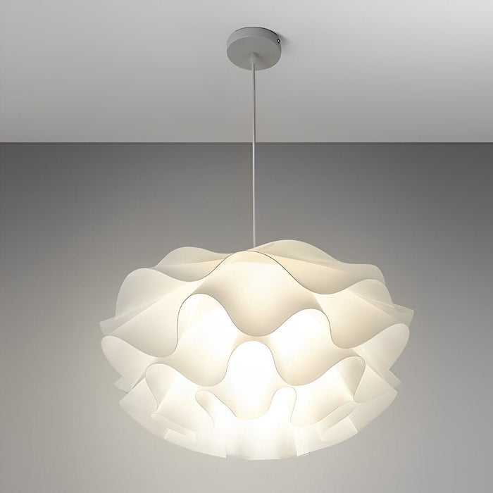 Flower-Shaped LED Pendant Light - Modern White Petal Ceiling Fixture for Kitchen Island / Dining Room