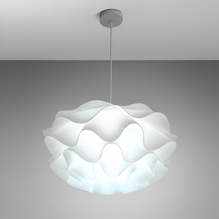 Flower-Shaped LED Pendant Light - Modern White Petal Ceiling Fixture for Kitchen Island / Dining Room
