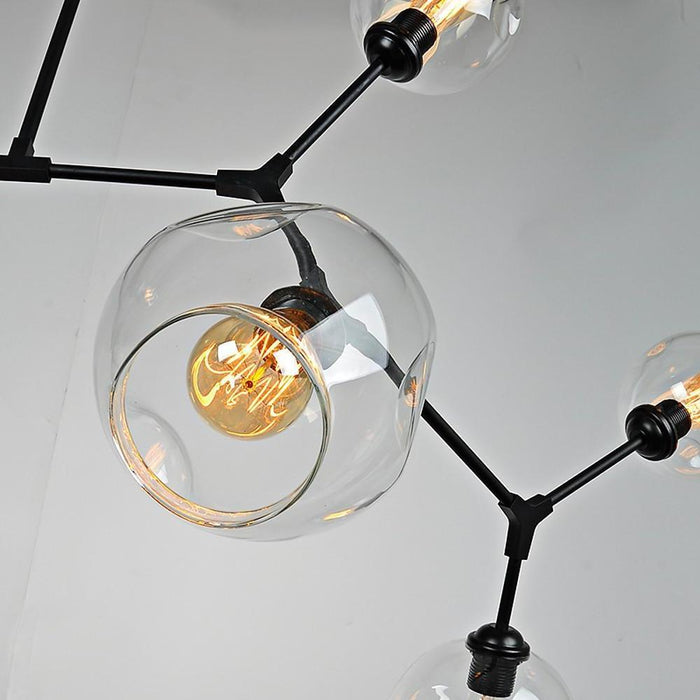 Globe Sputnik Chandelier Industrial Glass Blue Chandelier