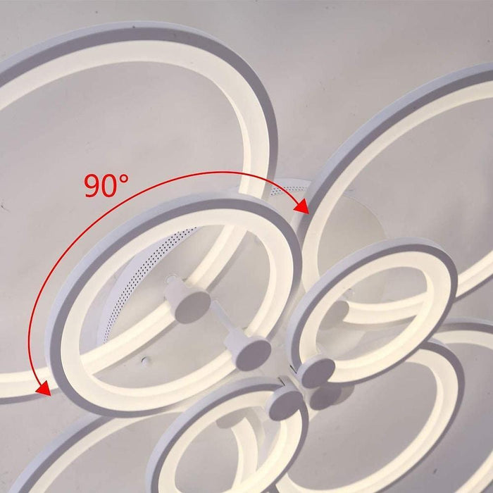White/Black Acrylic Overlapping Rings LED Semi Flush Mount Ceiling Light