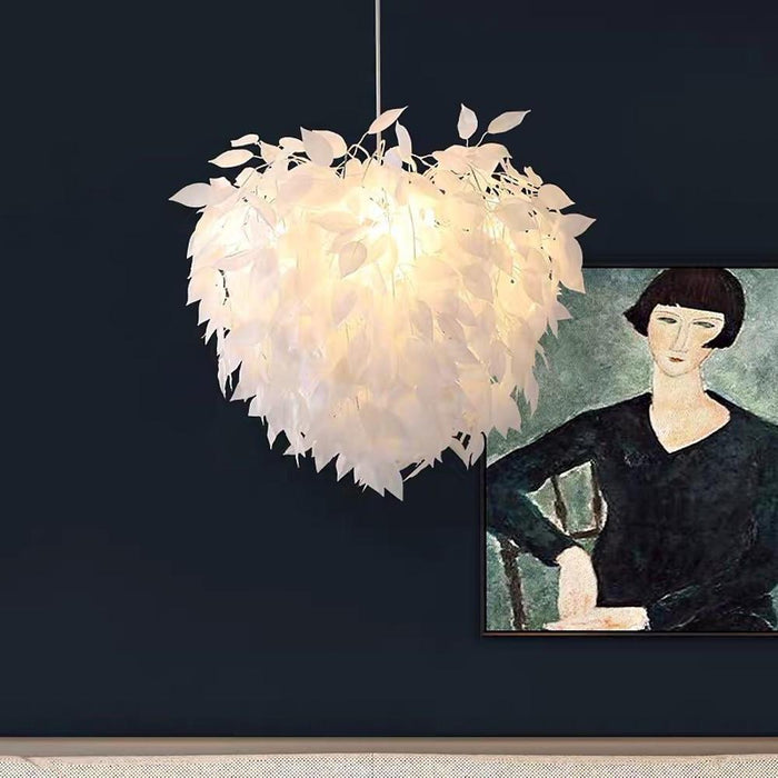 Modern Scandinavian Fabric Pendant Lightâ€?White & Gold. LED. Dimmable. 24''