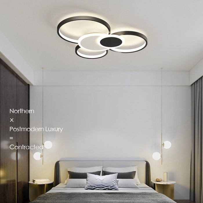 Circles Dimmable with Remote LED Modern Ceiling Lights Flush Mount Lighting