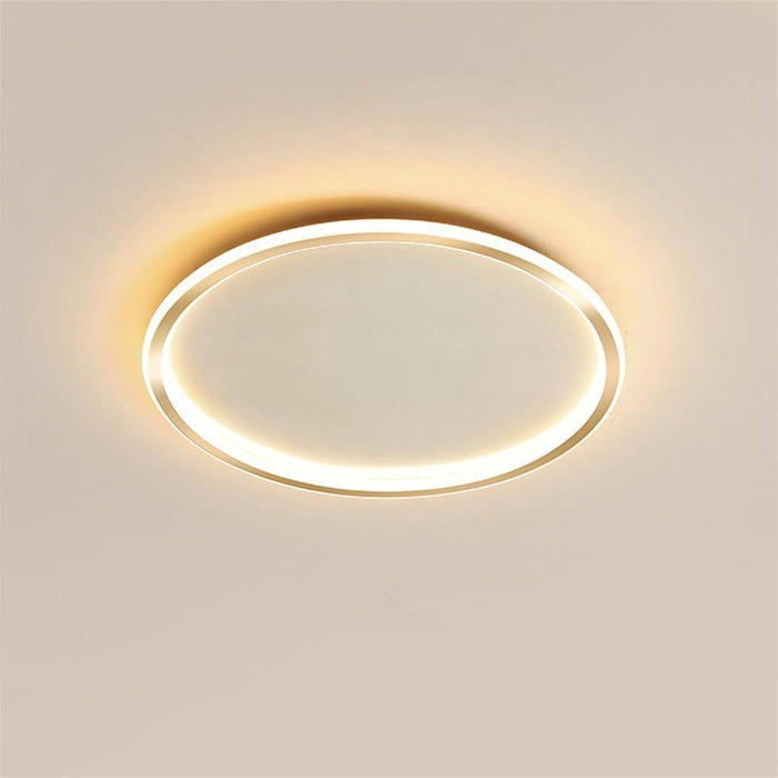 Circular Minimalist Metal Silica Gel LED Flush Mount Ceiling Light for Living Room