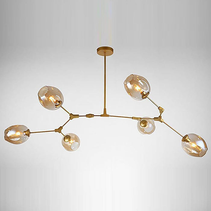 Nordic Branches Bubble Sputnik Chandelier - 5 to 11 Lights. Gold Finish