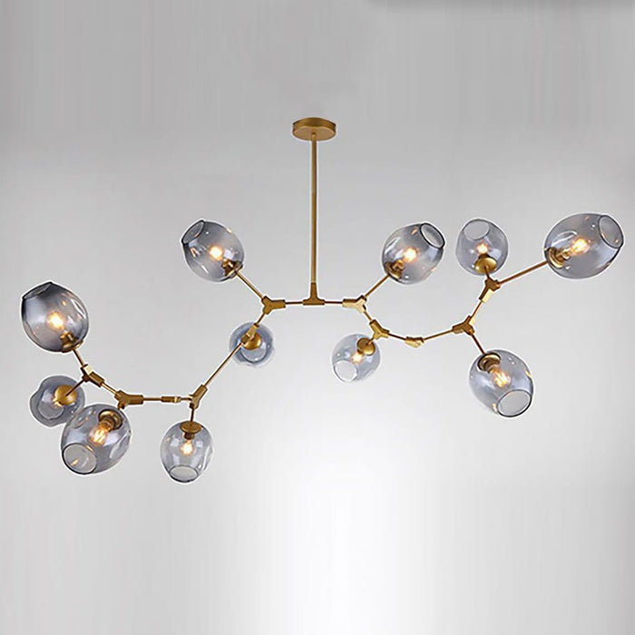 Nordic Branches Bubble Sputnik Chandelier - 5 to 11 Lights. Gold Finish