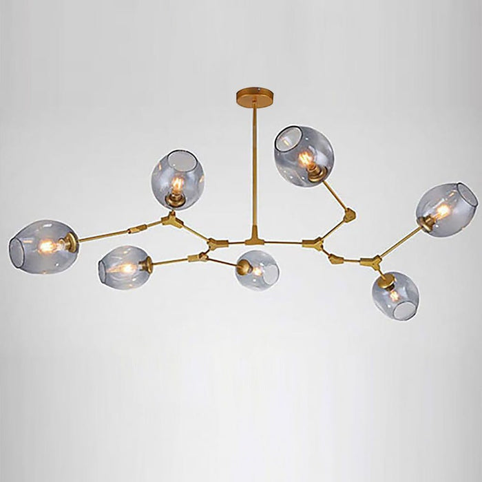 Nordic Branches Bubble Sputnik Chandelier - 5 to 11 Lights. Gold Finish