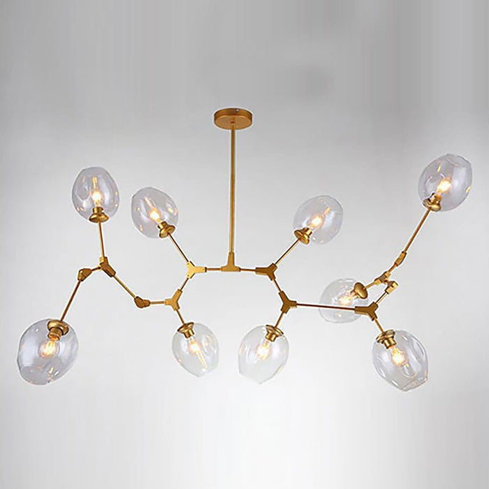 Nordic Branches Bubble Sputnik Chandelier - 5 to 11 Lights. Gold Finish