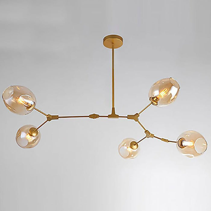 Nordic Branches Bubble Sputnik Chandelier - 5 to 11 Lights. Gold Finish