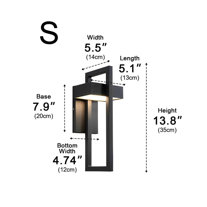 Rectangular Black Outdoor Wall Lamp - Modern Exterior Lighting Fixture, Up/Down Light