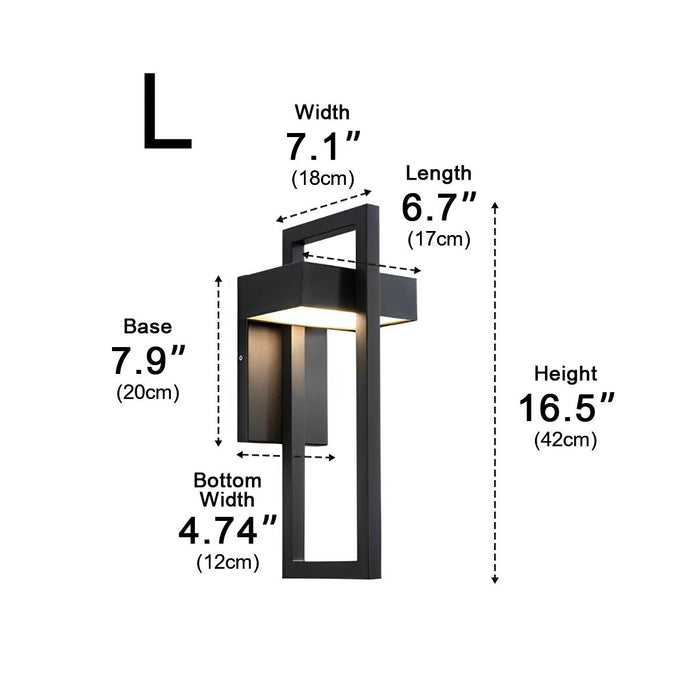 Rectangular Black Outdoor Wall Lamp - Modern Exterior Lighting Fixture, Up/Down Light
