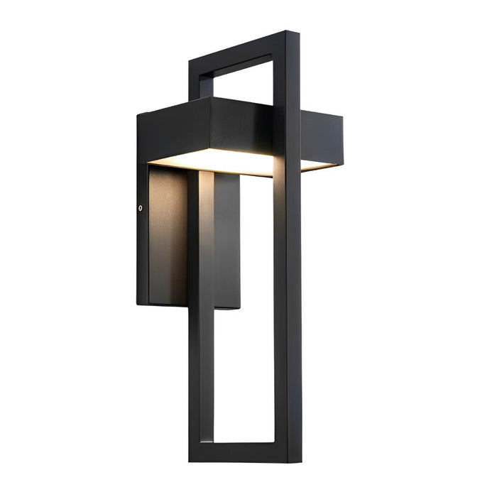 Rectangular Black Outdoor Wall Lamp - Modern Exterior Lighting Fixture, Up/Down Light