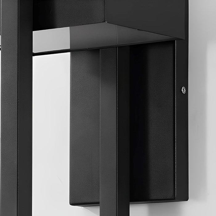 Rectangular Black Outdoor Wall Lamp - Modern Exterior Lighting Fixture, Up/Down Light