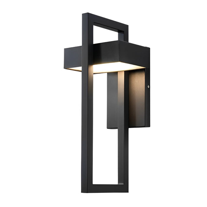 Rectangular Black Outdoor Wall Lamp - Modern Exterior Lighting Fixture, Up/Down Light