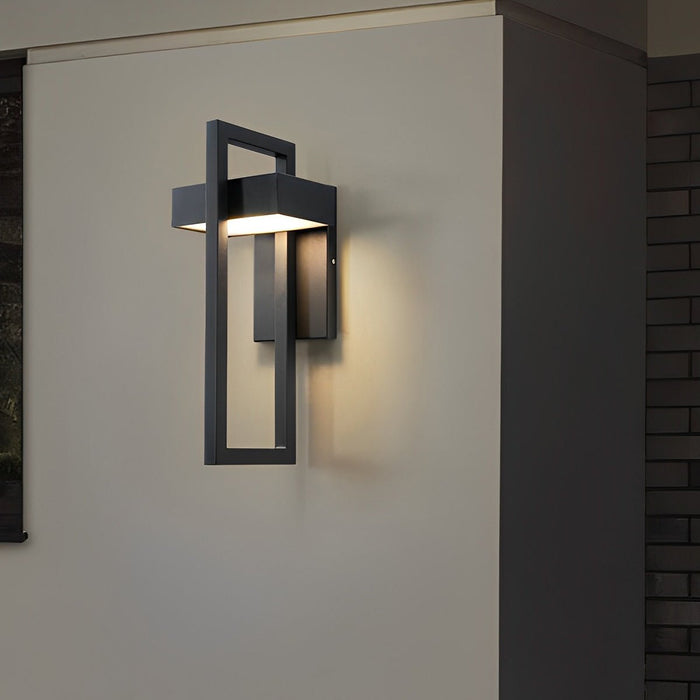 Rectangular Black Outdoor Wall Lamp - Modern Exterior Lighting Fixture, Up/Down Light