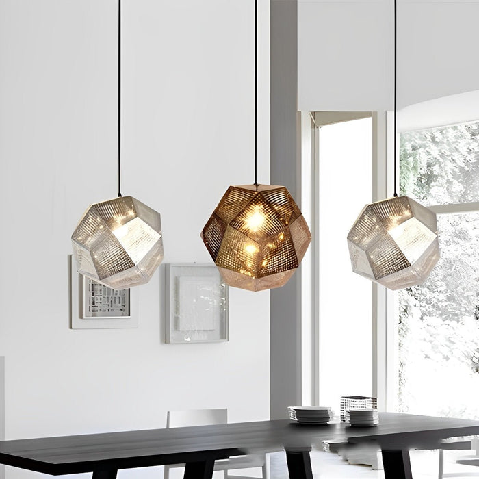 Modern Geometric LED Pendant Light, Minimalist Round Chandelier for Dining Room/Kitchen Island