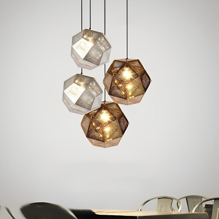 Modern Geometric LED Pendant Light, Minimalist Round Chandelier for Dining Room/Kitchen Island