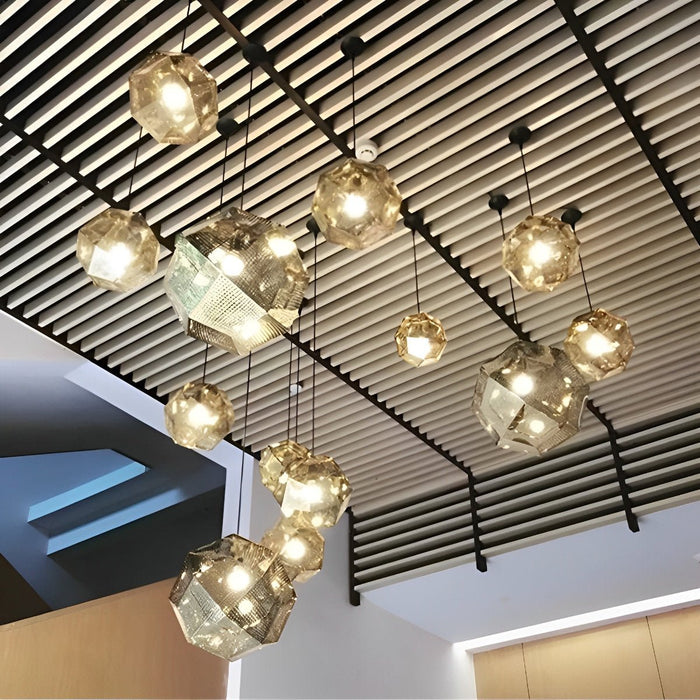 Modern Geometric LED Pendant Light, Minimalist Round Chandelier for Dining Room/Kitchen Island