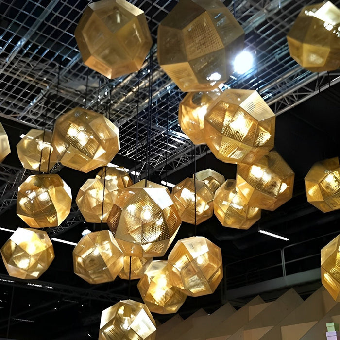 Modern Geometric LED Pendant Light, Minimalist Round Chandelier for Dining Room/Kitchen Island