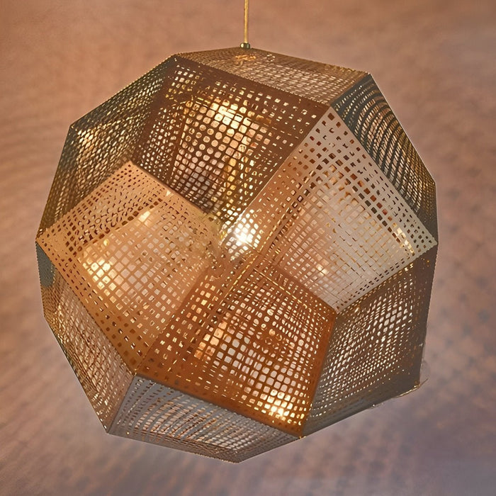 Modern Geometric LED Pendant Light, Minimalist Round Chandelier for Dining Room/Kitchen Island