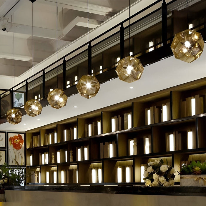 Modern Geometric LED Pendant Light, Minimalist Round Chandelier for Dining Room/Kitchen Island
