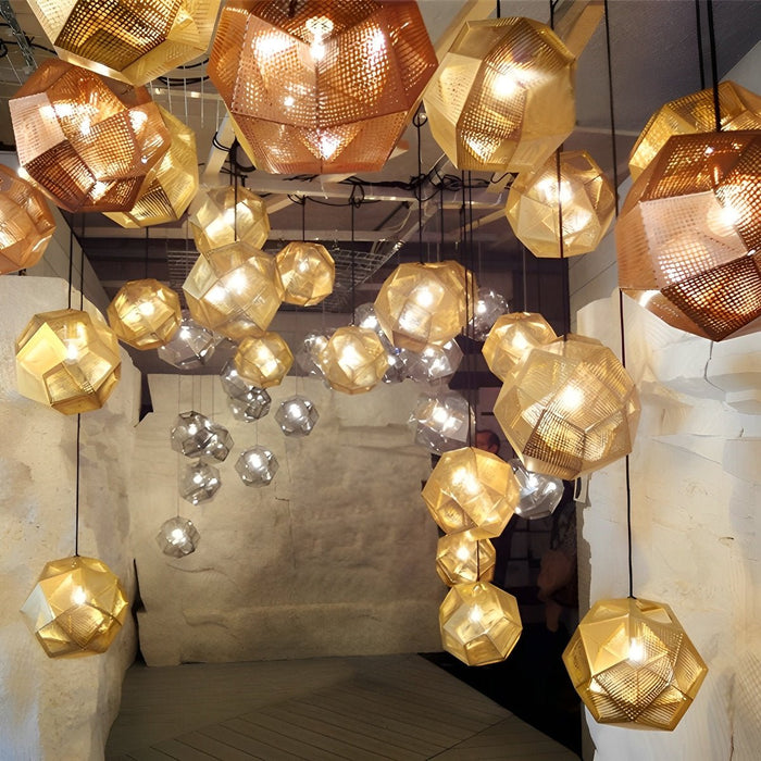 Modern Geometric LED Pendant Light, Minimalist Round Chandelier for Dining Room/Kitchen Island