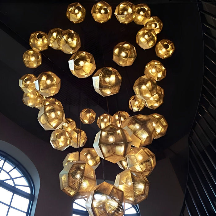 Modern Geometric LED Pendant Light, Minimalist Round Chandelier for Dining Room/Kitchen Island