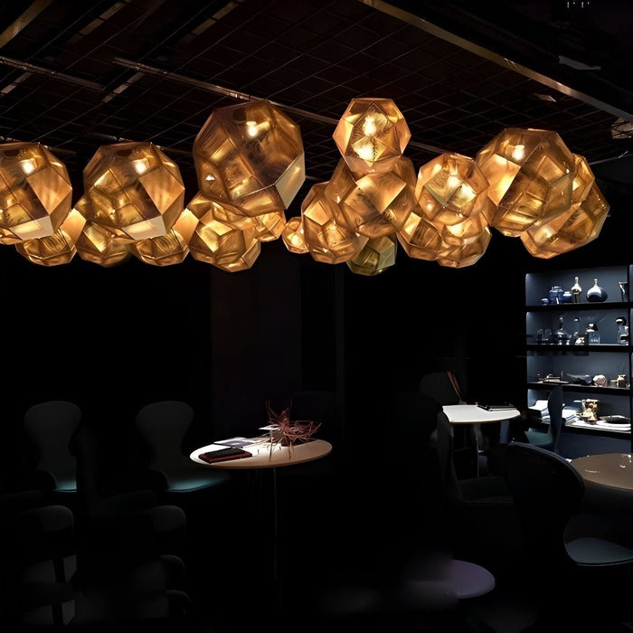Modern Geometric LED Pendant Light, Minimalist Round Chandelier for Dining Room/Kitchen Island