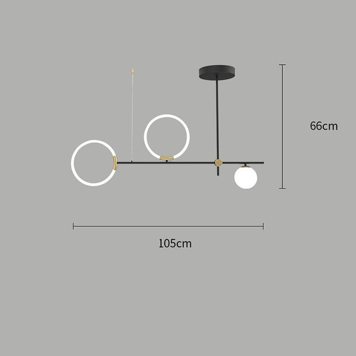 Circles LED Black Modern Chandeliers Island Lights Hanging Lamp Pendant Light