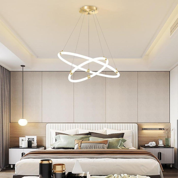 Surround Circle LED Chandelier: 2/3-Light. 4000K. Acrylic