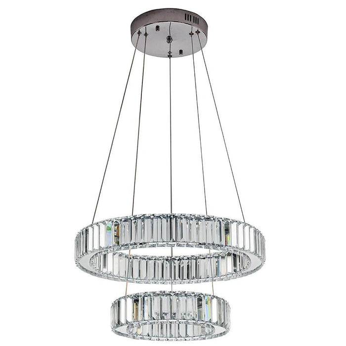 2 Circles Electroplated Crystal Dimmable LED Modern Chandeliers