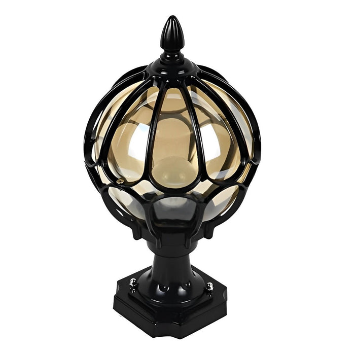 Vintage Ball Outdoor Fence Post Light - Classic Globe Pillar Light for Deck, Patio, and Garden Landscape Path