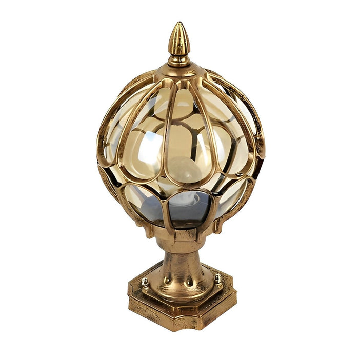 Vintage Ball Outdoor Fence Post Light - Classic Globe Pillar Light for Deck, Patio, and Garden Landscape Path