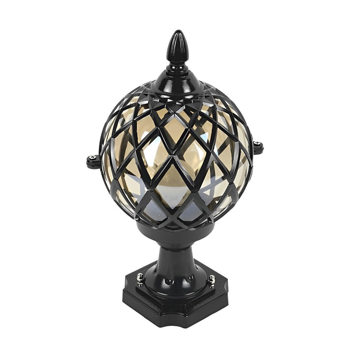 Round Ball Outdoor Fence Post Light - Modern Garden Patio Lighting, Weatherproof Decorative Fixture