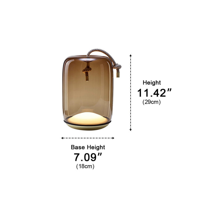 Glass Cylinder Portable Lantern Floor Lamp - Waterproof LED Outdoor/Indoor Lighting, Rechargeable/Plug-in