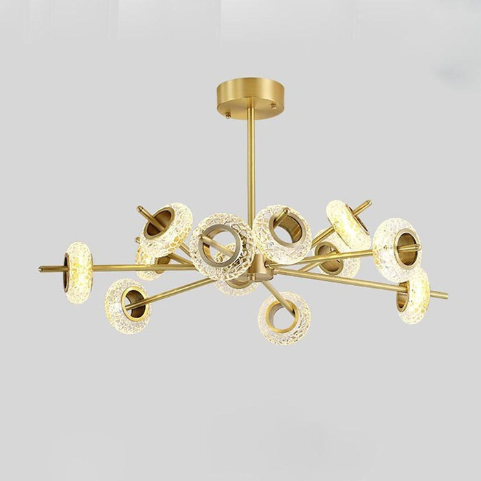 Electroplated Metal Crystal LED Gold Modern Chandeliers Ceiling Lights