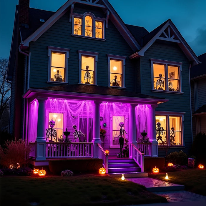 UV Purple Light Flood Light - Halloween Outdoor Waterproof - Ambient Party Lighting