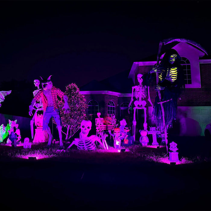 UV Purple Light Flood Light - Halloween Outdoor Waterproof - Ambient Party Lighting