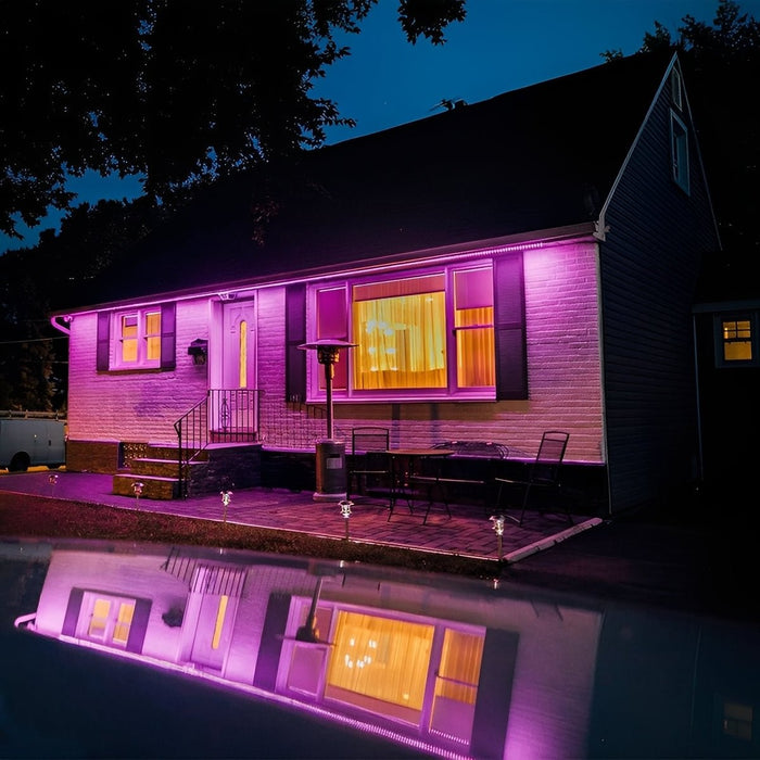 UV Purple Light Flood Light - Halloween Outdoor Waterproof - Ambient Party Lighting