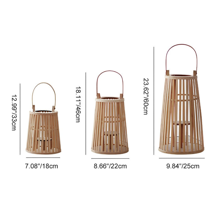 Handmade Bamboo Rattan LED Candle Lantern - Rustic Nordic Floor Lamp, Table Lamp, Hanging Decor Light for Indoor/Outdoor Ambiance