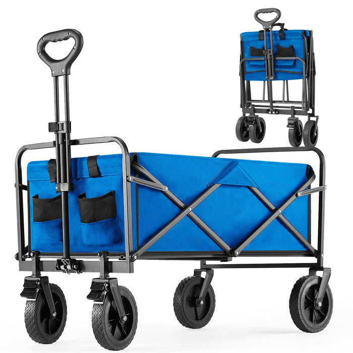 Folding All-Terrain Wagon Cart - Heavy Duty Utility, 330lbs Capacity - Camping, Shopping, Outdoor Gear
