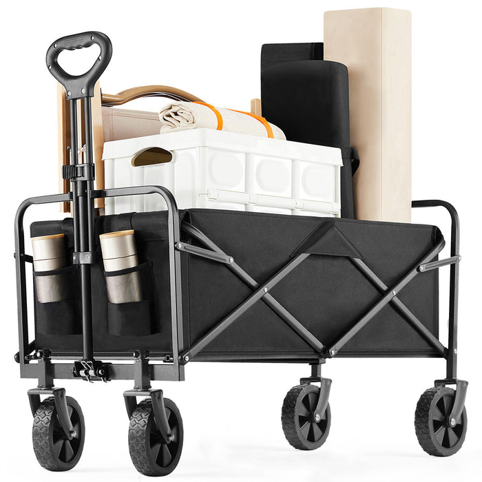 Folding All-Terrain Wagon Cart - Heavy Duty Utility, 330lbs Capacity - Camping, Shopping, Outdoor Gear
