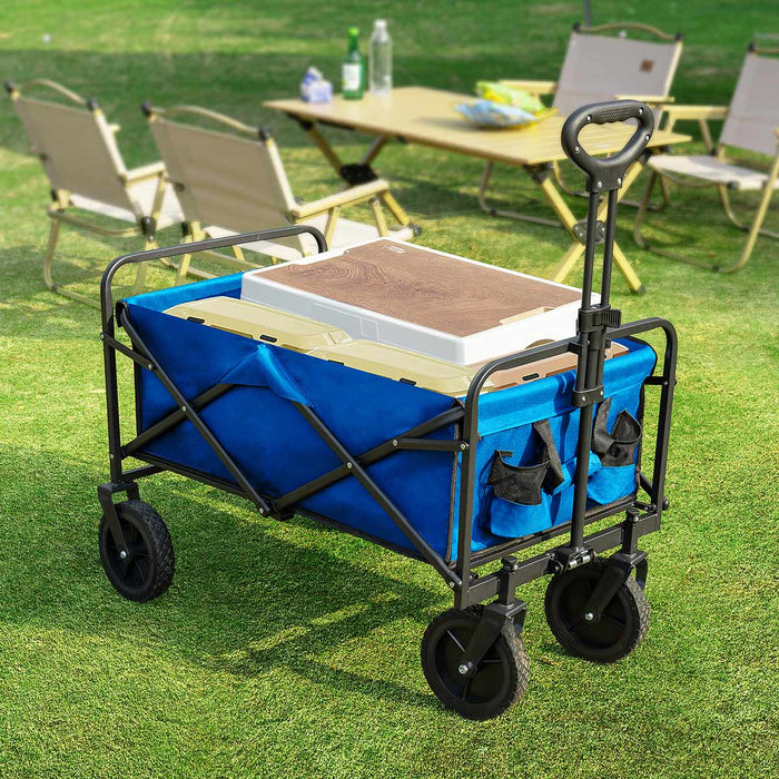 Folding All-Terrain Wagon Cart - Heavy Duty Utility, 330lbs Capacity - Camping, Shopping, Outdoor Gear