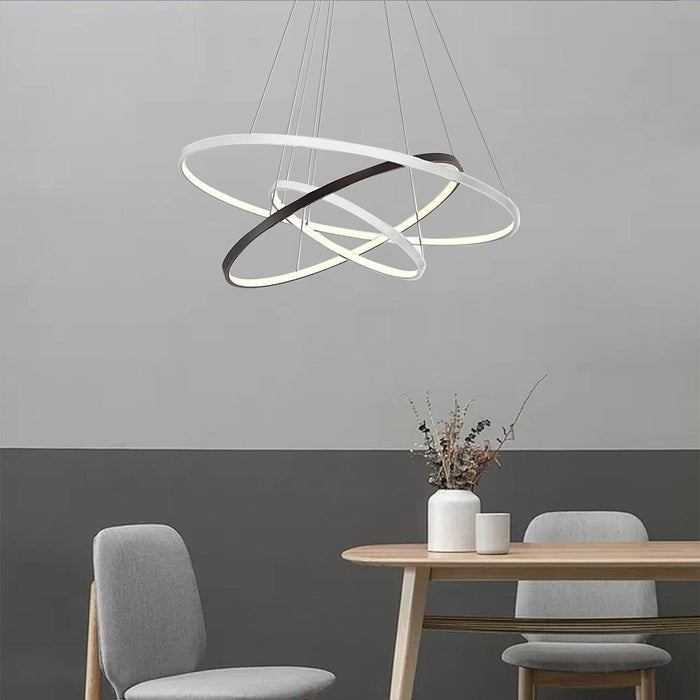 Adjustable Circles LED Dimmable with Remote Modern Chandeliers Pendant Light