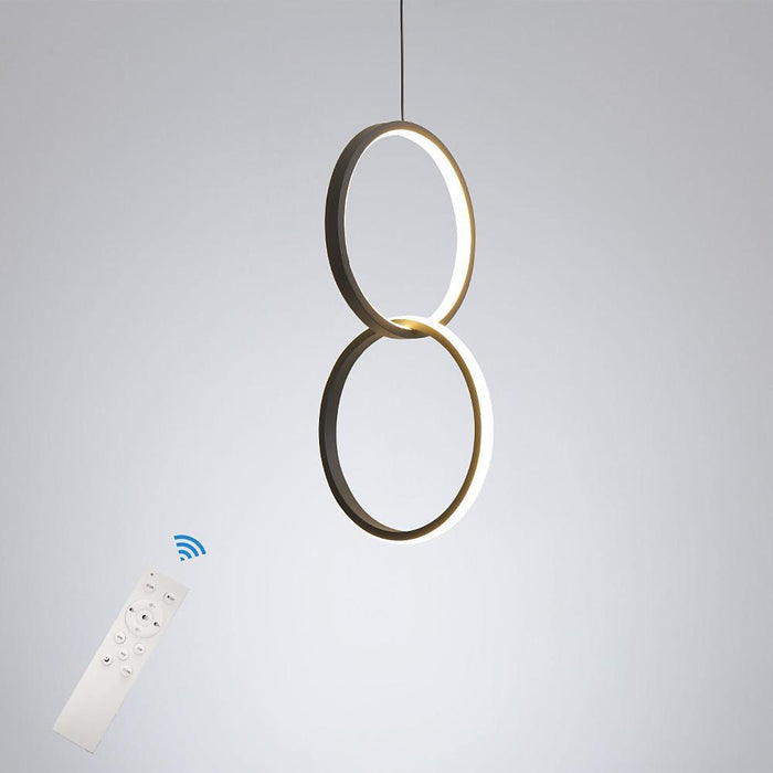 Interlocking Dual Ring Design Pendant Lighting Aluminum Acrylic LED Ceiling Light