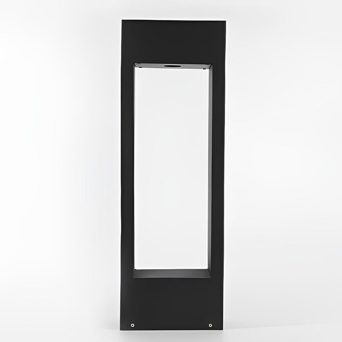 Hollow Square Outdoor Lawn Light - Waterproof LED Post Light, Black Modern Garden Lamp