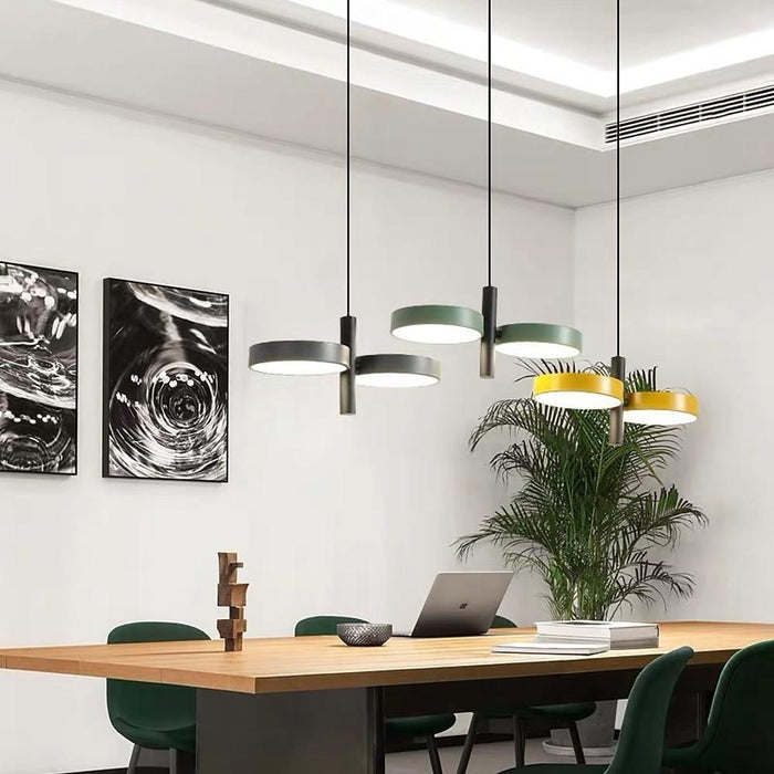 Double Circle Modern Pendant Lighting for Kitchen Island Metal Pendant Light