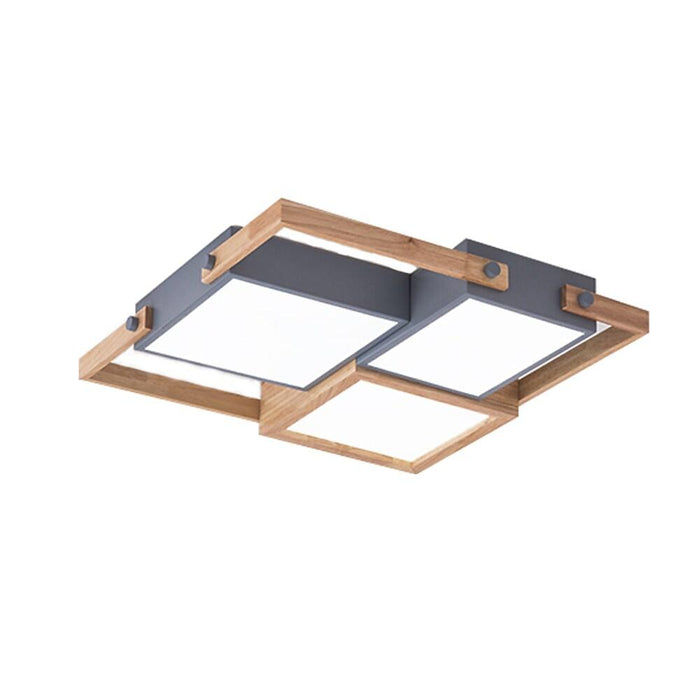 Multi Square Dimmable LED Rustic Ceiling Light Flush Mount Lighting
