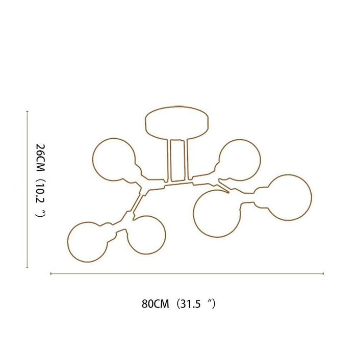 6-light Glass LED Modern Chandeliers Ceiling Lights Pendant Light