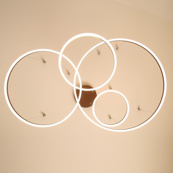 Circle Aluminum Large Chandeliers for High Ceilings Living Room Ceiling Lights